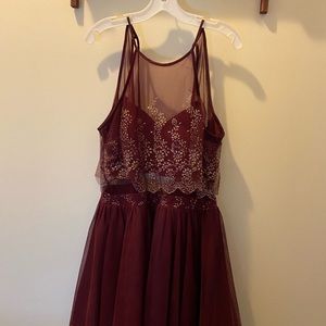 Halter Glitter Popover Party Dress